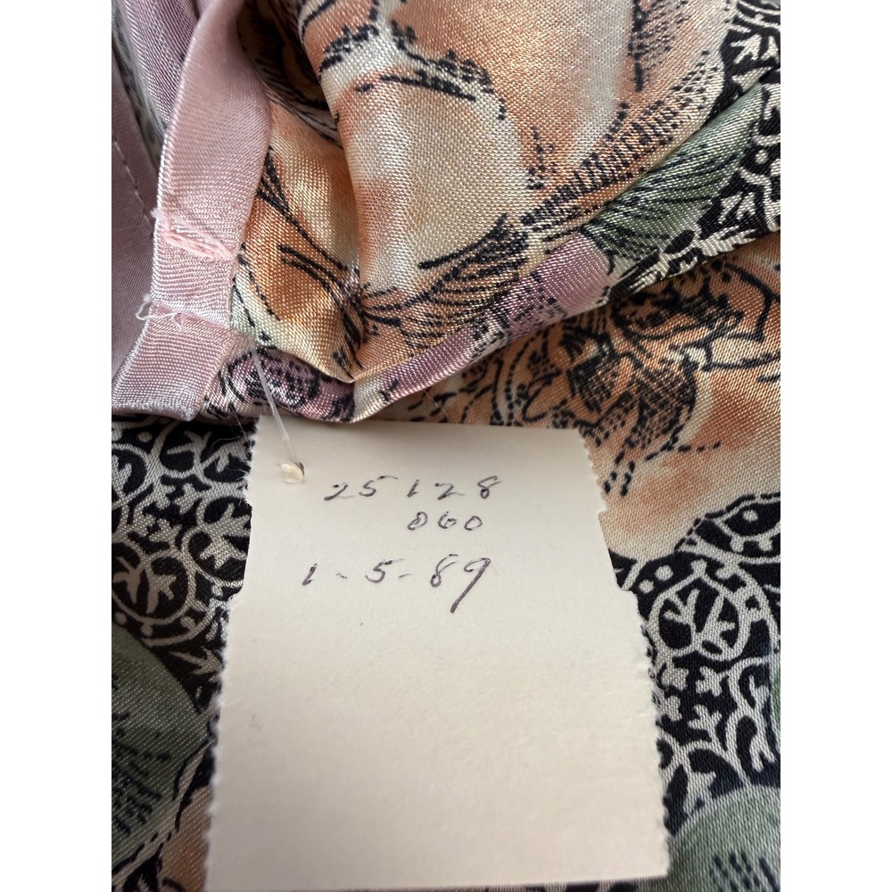 VTG California Dynasty Womens Medium Floral Nightgown Satin Pink Trim NWT - Picture 12 of 12